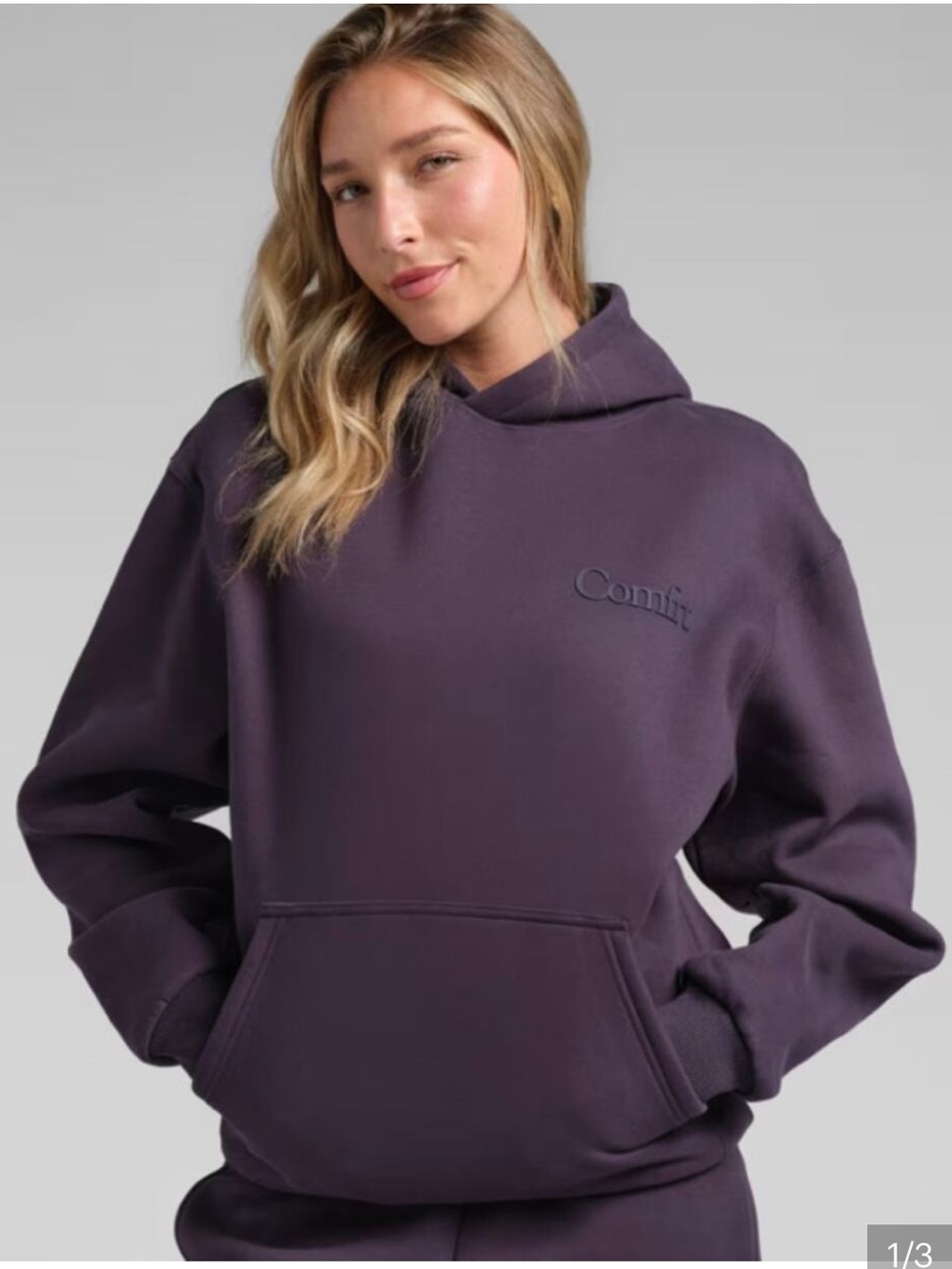 Comfrt Signature Hoodie Sweatshirt XL Cozy Pullover BlackBerry Deep Plum